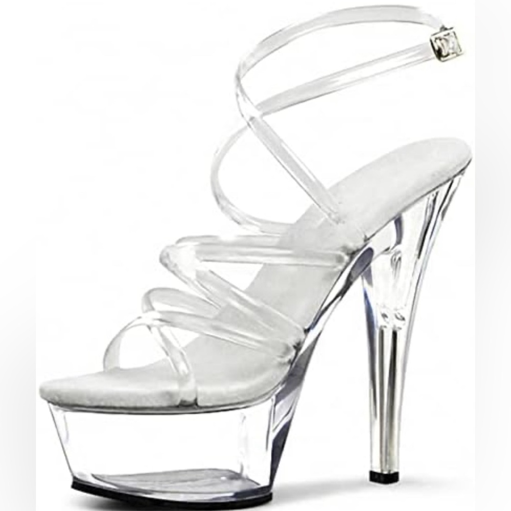Ellie‎ Platform Clear Strap Heels